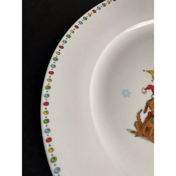 Dr Seuss The Grinch & Max Christmas Tree 10.5" Ceramic Dinner Plate NEW - Picture 4 of 6